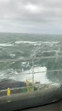 Lilly shares video of the waves crashing against the ferry