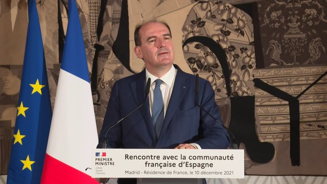Déclaration du Premier ministre Jean Castex depuis la Résidence de France à Madrid