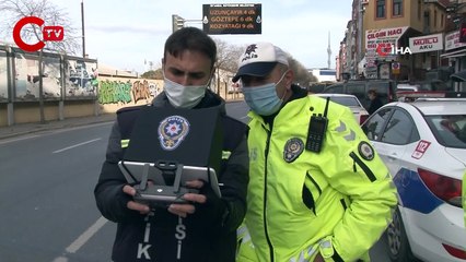 Kadıköy'de drone destekli denetimde kırmızı ışık ihlaline ceza yağdı
