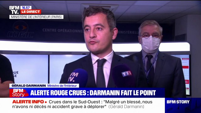 Gérald Darmanin sur la vigilance rouge: Malgré un blessé, nous n'avons ni décès ni accident grave à déplorer pour l'instant