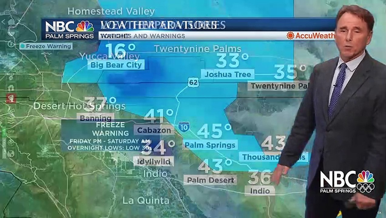 Your 'It's Friday' SoCal Weather Forecast! Today, the Coachella Valley gets some sunshine back with cool and dry air. Next up, a sunny, cool and dry weekend. Clouds will begin to build this Monday setting-up a day of widespread rain and mountain snow for