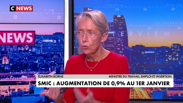 Le gouvernement n’accordera « pas de coup de pouce » au Smic au-delà de la hausse automatique de 0,9% prévue en janvier pour compenser l’inflation, indique la ministre du Travail, Elisabeth Borne - VIDEO