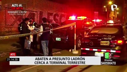 Ate: asesinan a delincuente que intentó robar a pareja