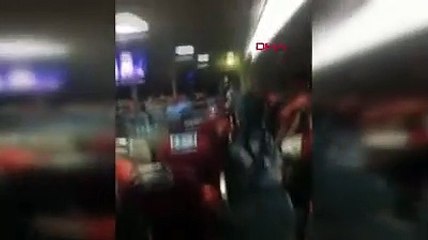 Fırtınada sallanan deniz otobüsündeki panik anları kamerada