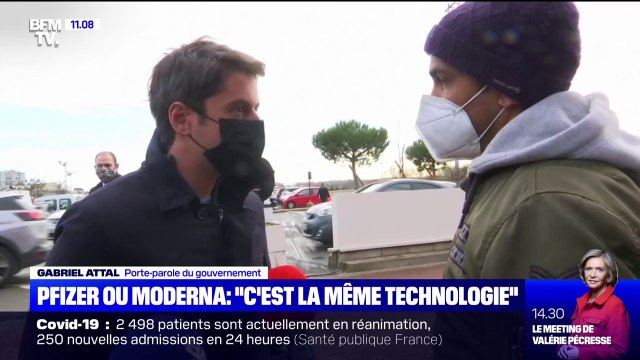Dose de rappel: interpellé, Gabriel Attal rappelle que les vaccins Pfizer et Moderna, c'est la même technologie