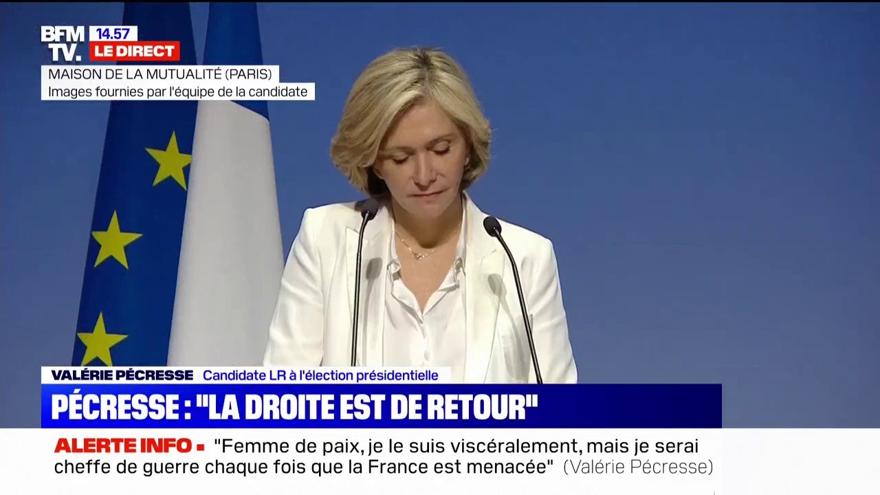 Valérie Pécresse: "Femme de paix, je le suis viscéralement, mais je serai cheffe de guerre chaque fois que la France est menacée"