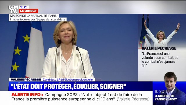 Valérie Pécresse fait applaudir Éric Ciotti, Michel Barnier, Philippe Juvin et Xavier Bertrand, les quatre mousquetaires de la primaire