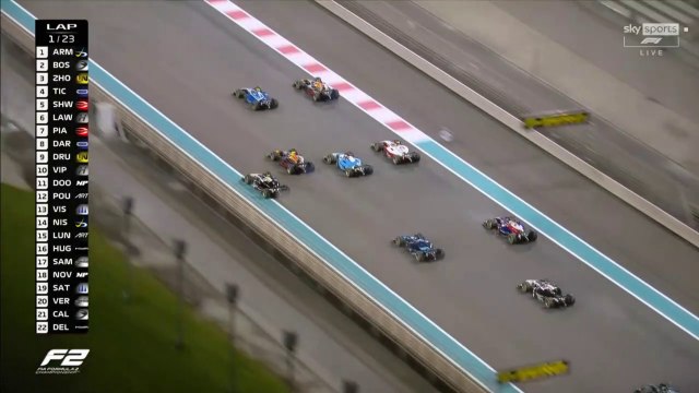 F2 2021 Abu Dhabi Race2 Start Epic Great Battles 4 Wides
