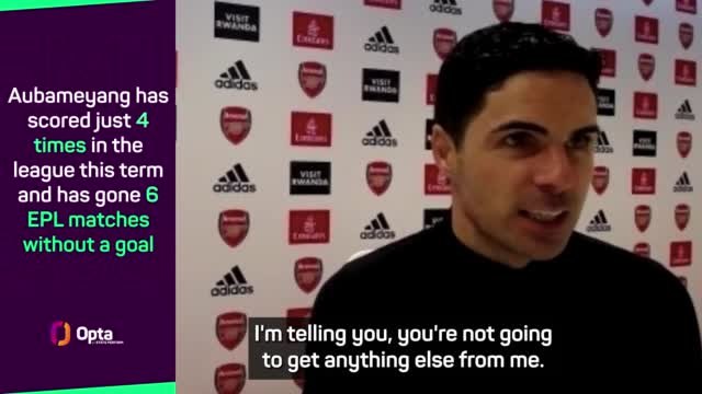 Arteta fends off flurry of questions on Aubameyang absence