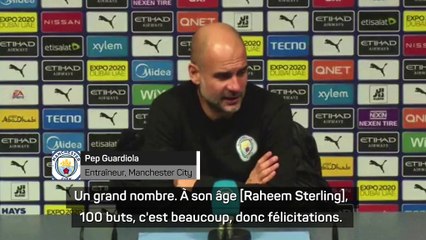 16e j. - Guardiola felicite Sterling pour son 100eme but en PL et Ederson pour son 100eme clean sheet