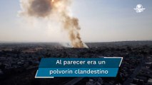 Explosión en Tultepec deja gran columna de humo