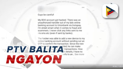 BDO Unibank, iimbestigahan na ang ilang unauthorized transactions ng ilang BDO online banking account owners
