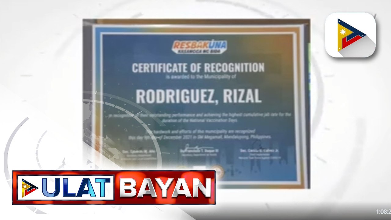 Rodriguez, Rizal, isa sa top perfoming LGUs pag...