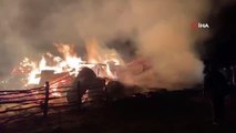 Karabük'te samanlık yangını: İki samanlık ve müştemilat alevlere teslim oldu