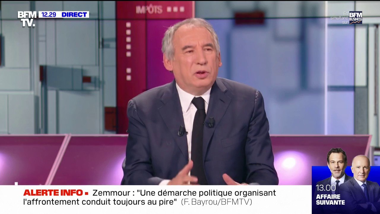 François Bayrou (@bayrou) sur Éric Zemmour: "Une démarche politique organisant l'affrontement a toujours conduit au pire"