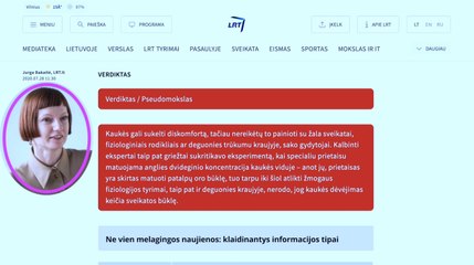 Valstybinis transliuotojas sako daug netiesos apie veido kaukes 2020 09 03