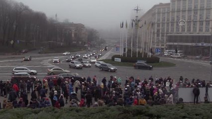 Ukrayna'da aşı karşıtı protesto