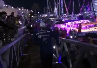 F1 2021 Abu Dhabi Post Race Bottas Dive into Water