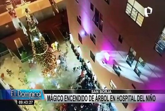 San Borja: niños del INSN participaron en el encendido de luces del árbol navideño