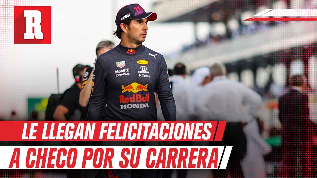 Checo Pérez felicitado por su gran carrera en Abu Dabi