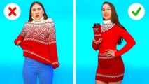 SUPER COOL WINTER CLOTHES LIFE HACKS AND CRAFTS 8 Winter Outfit Ideas by 123 GO!
