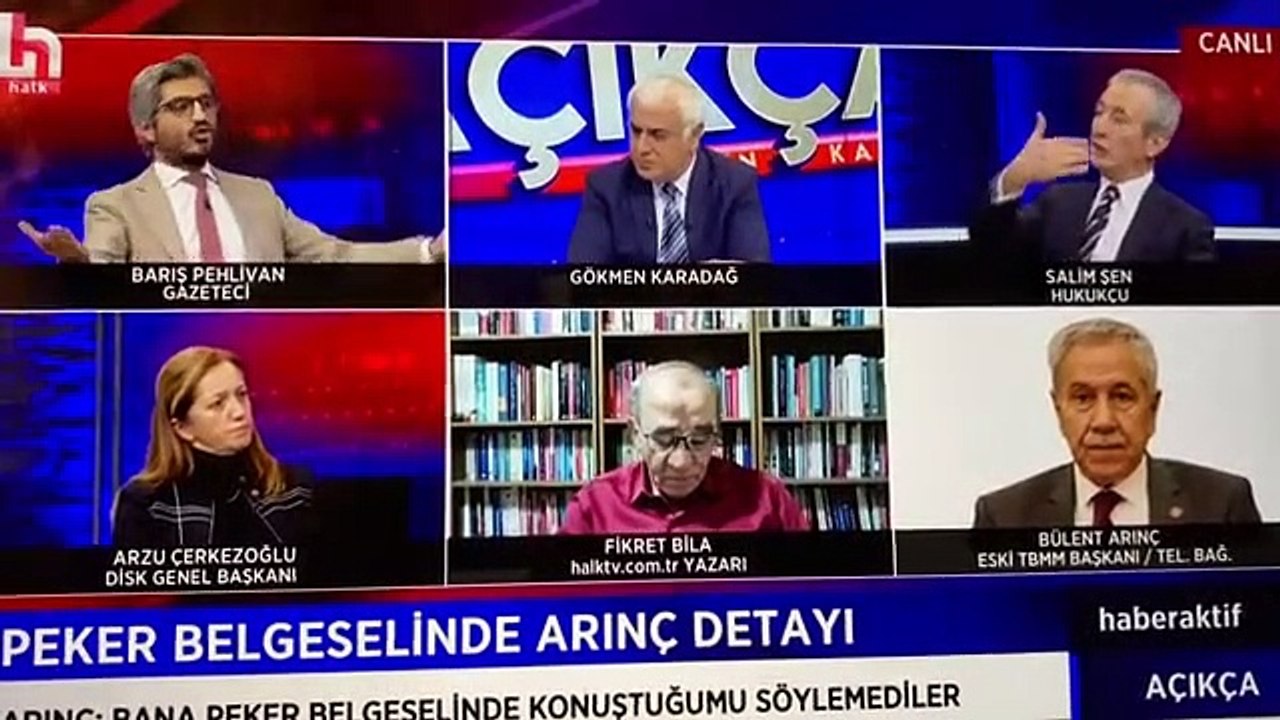 Bülent Arınç'tan Halk TV canlı yayınında gazeteci Barış Pehlivan'a: Yerinize oturun; beni bu konulara sokmayın