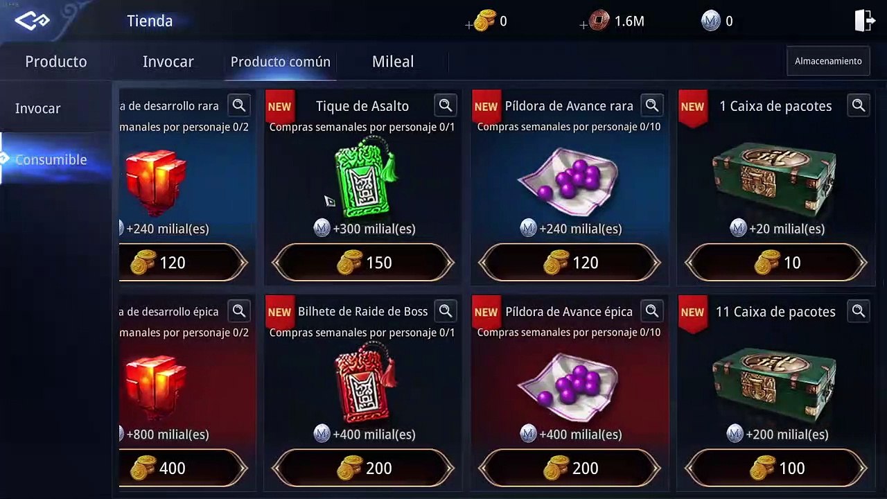 [MIR4] Tips - Subir capacidad del inventario de 150 a 250