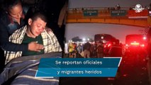 Policía de CDMX impide paso a migrantes; se enfrentan sobre la autopista México-Puebla