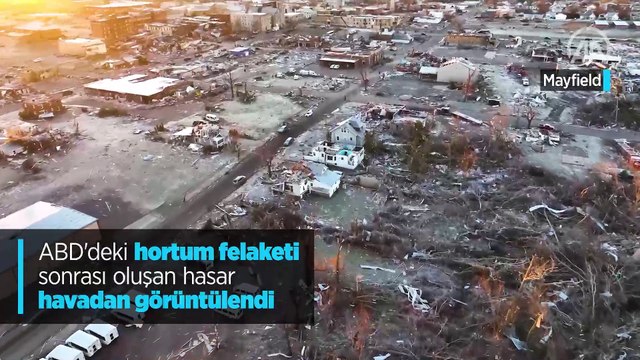 ABD'deki hortum felaketi sonrası oluşan hasar havadan görüntülendi