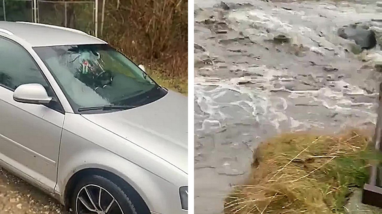 Un génie en Audi traverse une rivière en crue