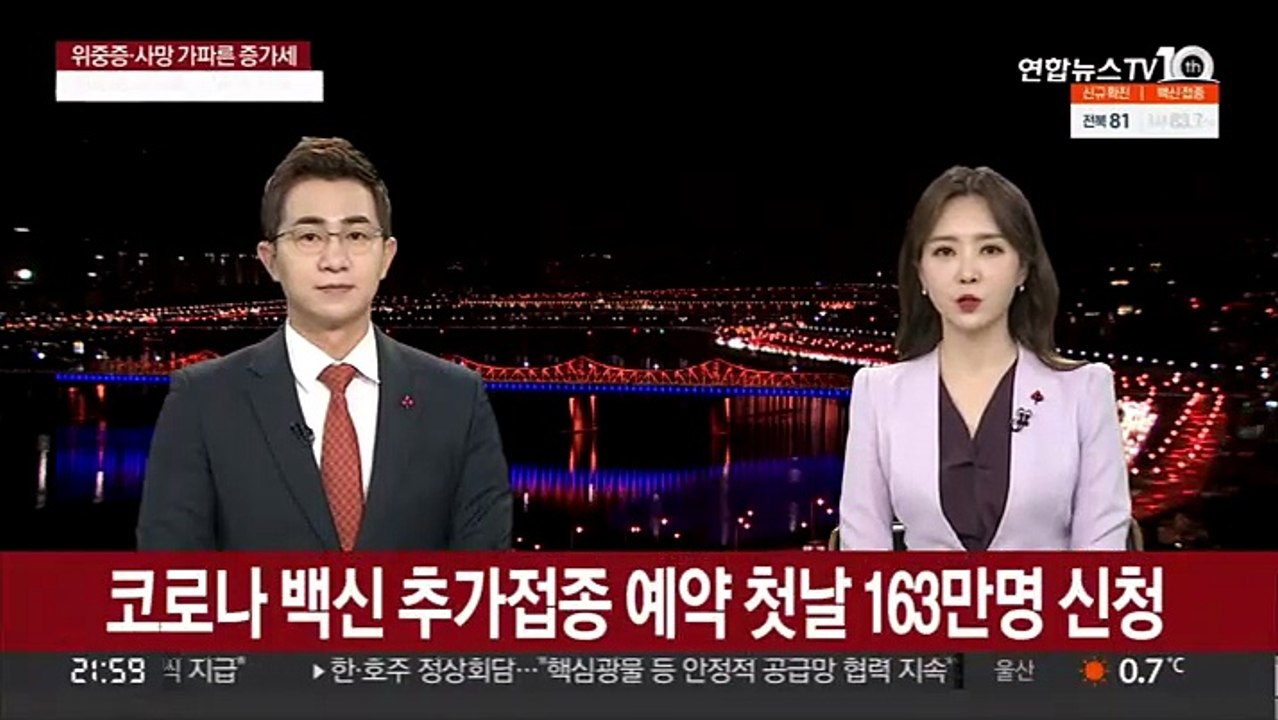 코로나 백신 추가접종 예약 첫날 163만명 신청