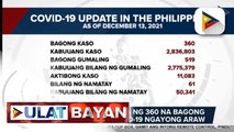 DOH, nakapagtala ng 360 na bagong mga kaso ng COVID-19 ngayong araw