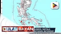 Magnitude 5.3 na lindol, naitala sa karagatan ng Calatagan, Batangas