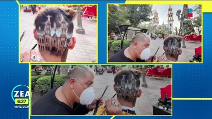 Barbero recrea catedral en corte de cabello