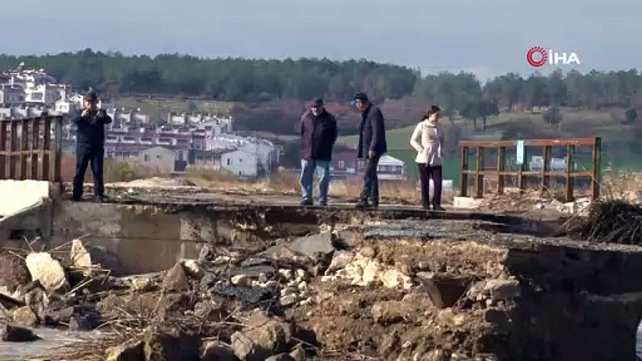 Edirne'yi sel vurdu; sel sularına dayanamayan köprü yıkıldı