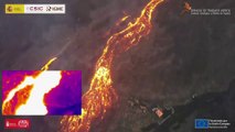 Nuevas imágenes termográficas de las coladas de lava en el volcán de La Palma