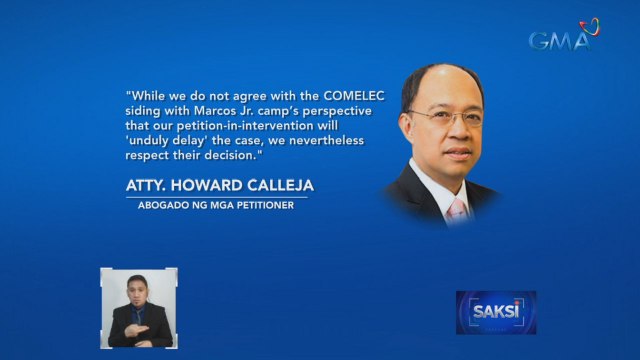 COMELEC 2nd div, hindi tinanggap ang 3 motion for intervention kaugnay sa petisyong kanselahin ang COC ni Bongbong Marcos | Saksi