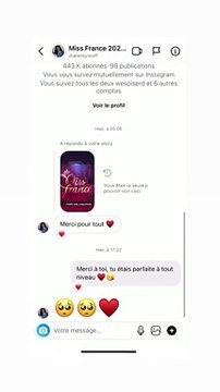 Ines Reg dévoile ses messages avec Diane Leyre, Miss France 2022.