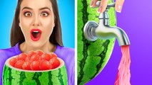 WATERMELON FOOD CHALLENGE Cool Food Hacks and Funny Tricks be 123 GO! GENIUS