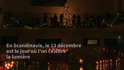 La Sainte Lucie célébrée dans une piscine de Stockholm