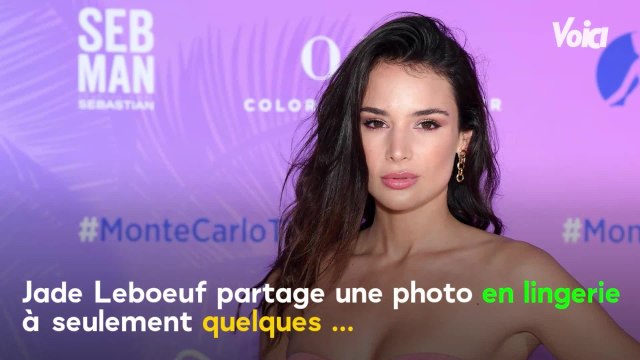 VOICI - xPHOTO : Jade Leboeuf bientôt maman : elle dévoile son ventre dans un shooting en lingerie