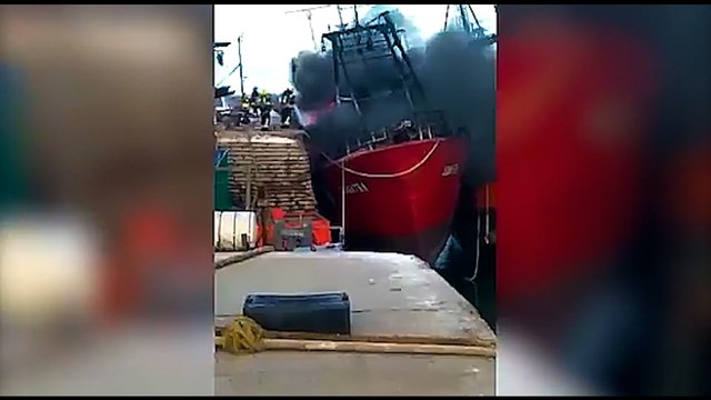 Argentine Ship Engulfed In Flames.mp4