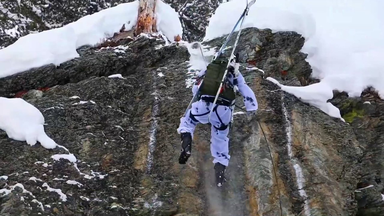 Russian High Altitude Troops Soldiers Stage Mountain Rescue.mp4