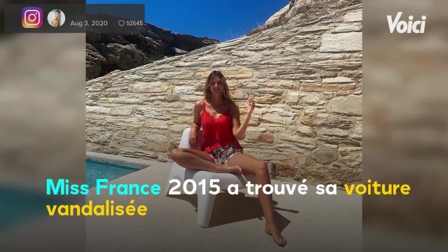 VOICI Camille Cerf : retour de vacances mouvementé, l'ancienne Miss France retrouve sa voiture vandalisée
