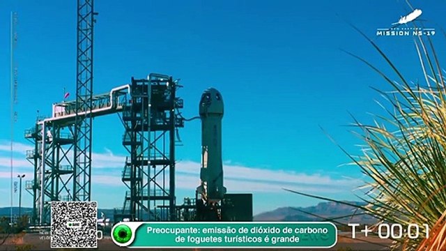 Preocupante emissão de dióxido de carbono de foguetes turísticos é grande
