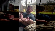 Poor Dad Deals with Poopy Diaper Explosion