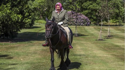 VOICI - Elizabeth II en forme : la reine s'offre un tour de poney pendant le confinement