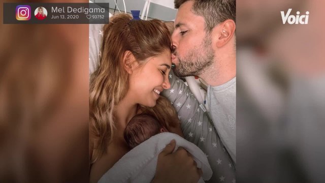 VOICI-PHOTO Mélanie Dedigama a accouché : découvrez le sexe et le prénom du bébé