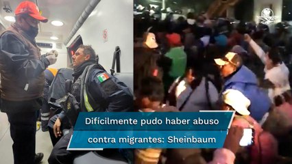 "Se buscaba entrada ordenada", dice Sheinbaum sobre choque entre policías y caravana migrante