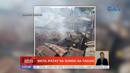 Bata, patay sa sunog sa Taguig | UB